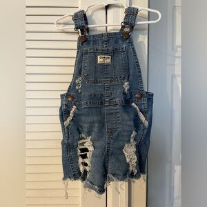 Toddler girls Oshkosh distressed overalls size 3T
Excellent used condition
